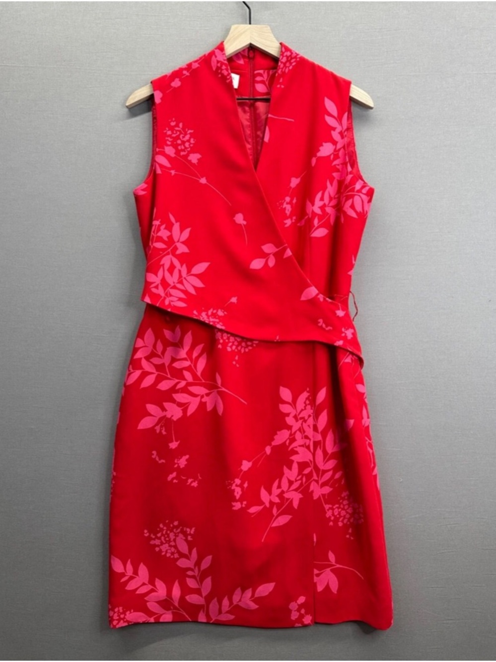 Vtg Women's JONESWEAR JONES NEW YORK DRESS Lined Sleeveless Wrap Style Midi 16
